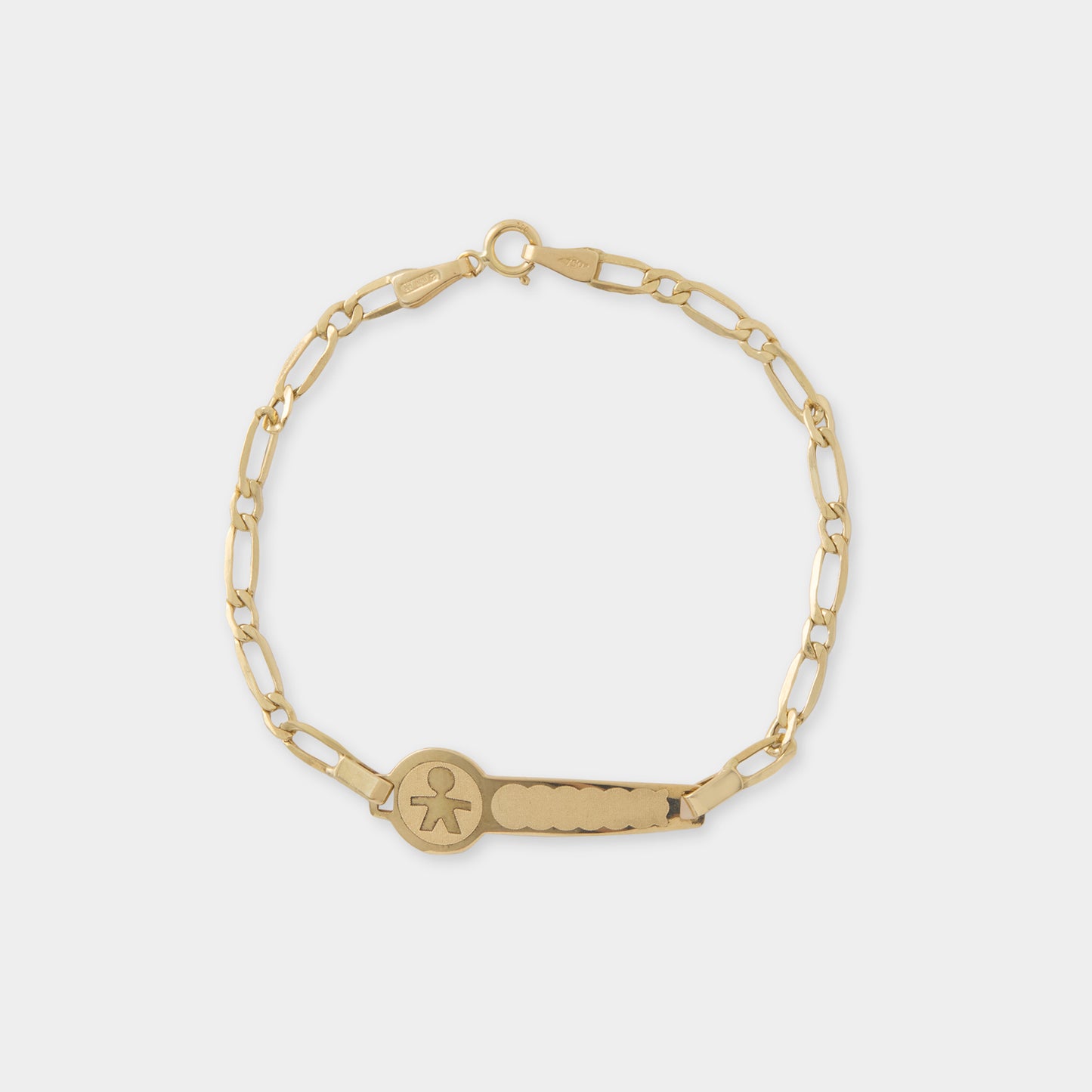 18 K Gold Identity Plate Kid Bracelets - Boy-