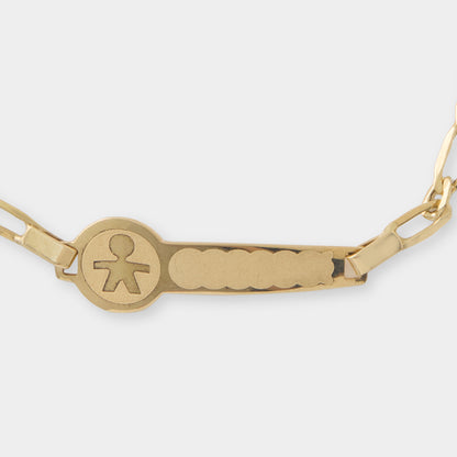 18 K Gold Identity Plate Kid Bracelets - Boy-
