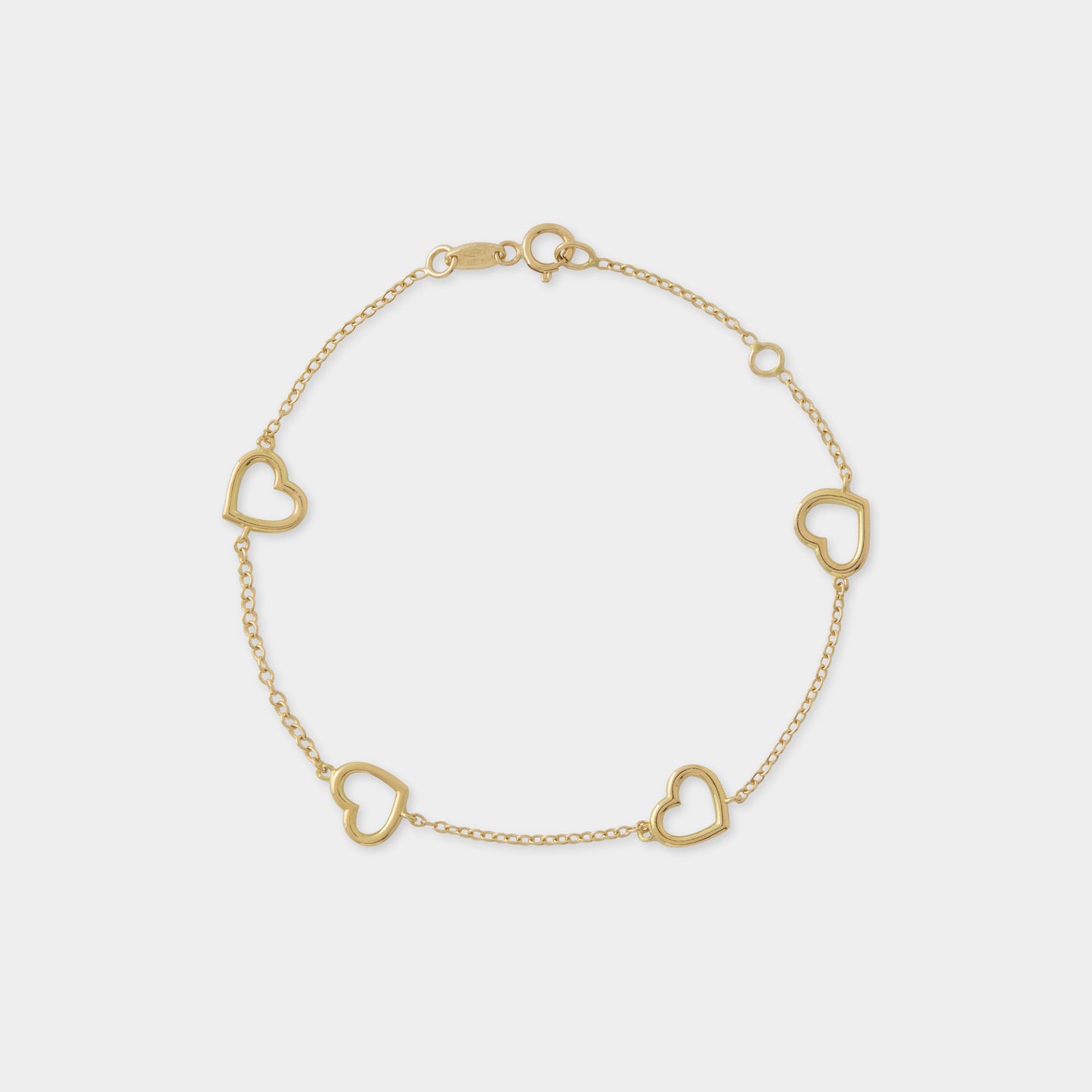 18 K Gold Anchor Chain Bracelets Allow Hearts