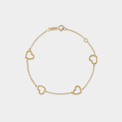 18 K Gold Anchor Chain Bracelets Allow Hearts