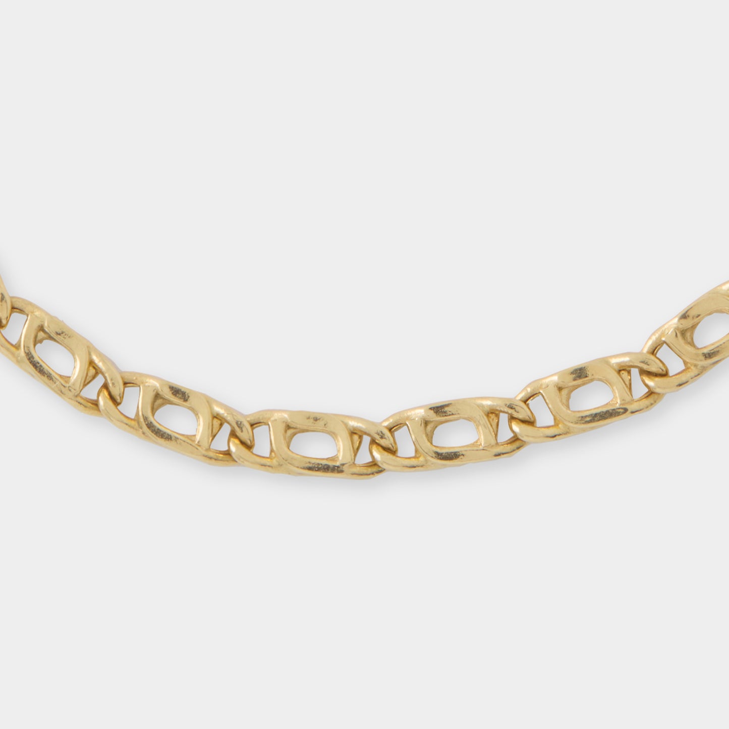18 K Gold Flat Concave Link Bracelet