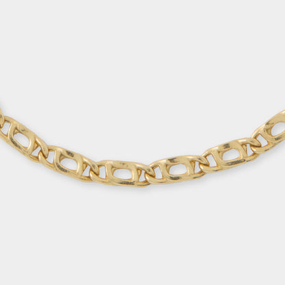 18 K Gold Flat Concave Link Bracelet