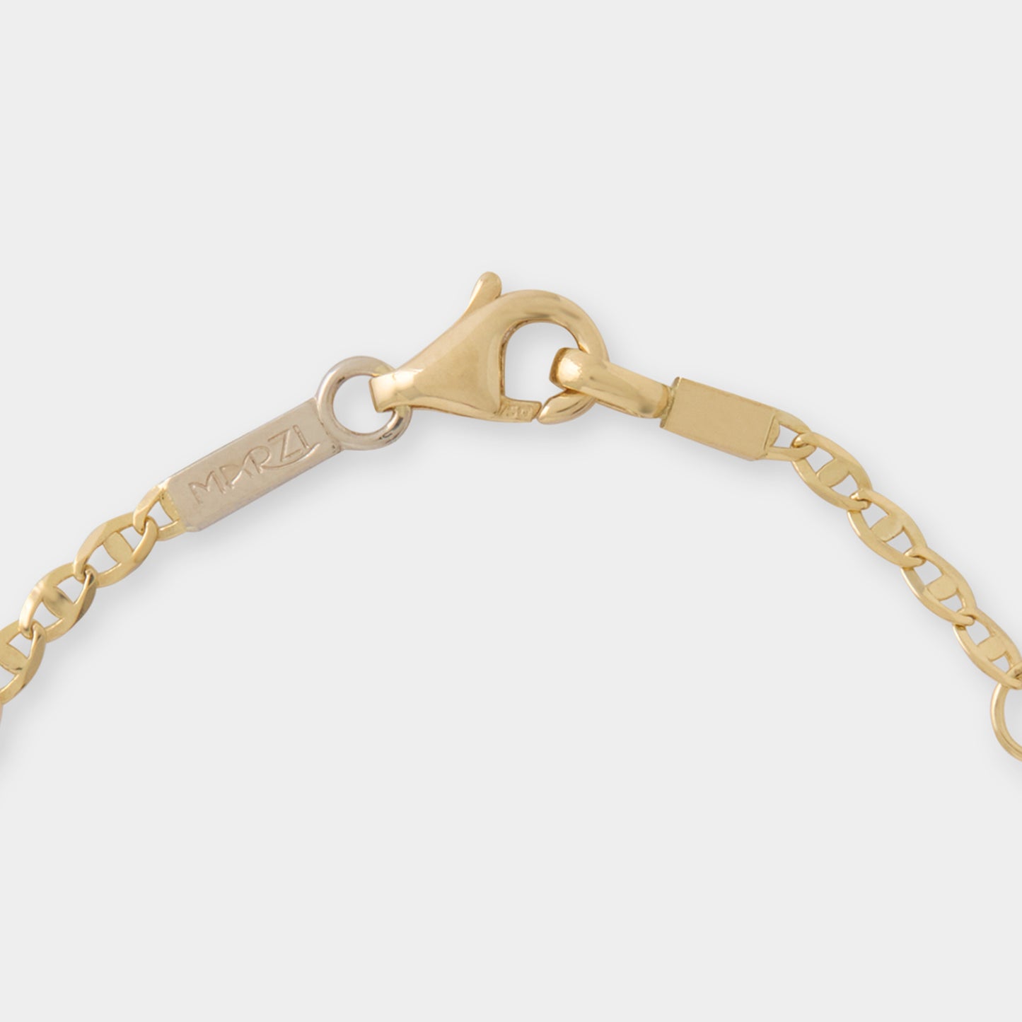 18 K Gold Flat Link and Name Plate Bracelet