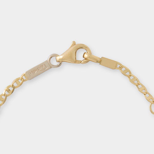 18 K Gold Flat Link and Name Plate Bracelet