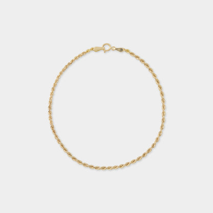 18 K Gold Rope Chain Bracelet