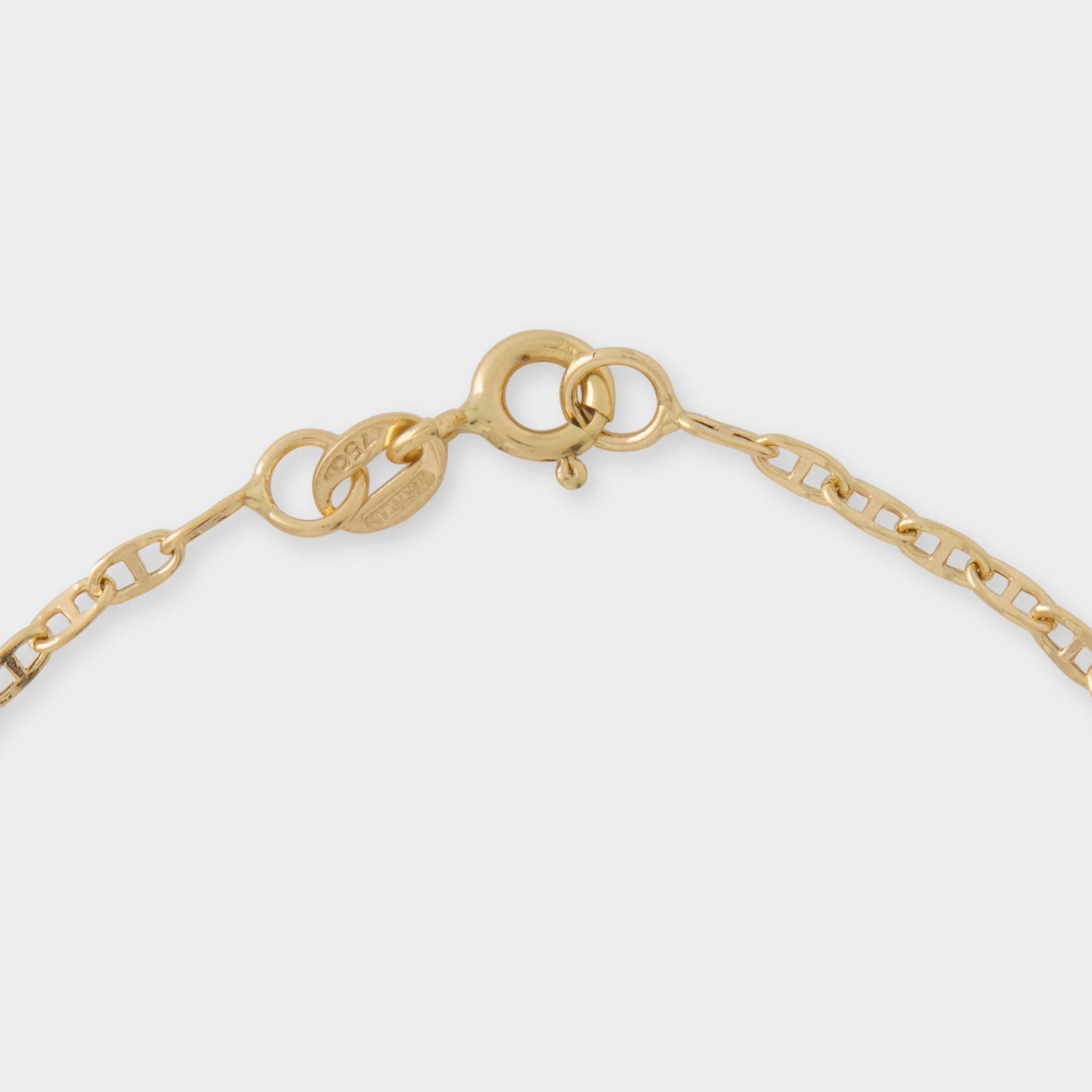 18 K Gold Flat Alternated Concave Link Bracelet