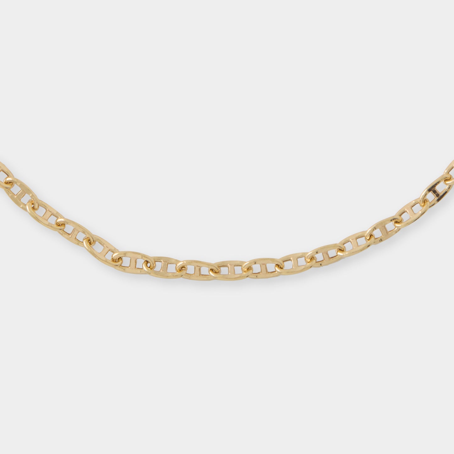 18 K Gold Flat Alternated Concave Link Bracelet