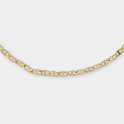 18 K Gold Flat Alternated Concave Link Bracelet