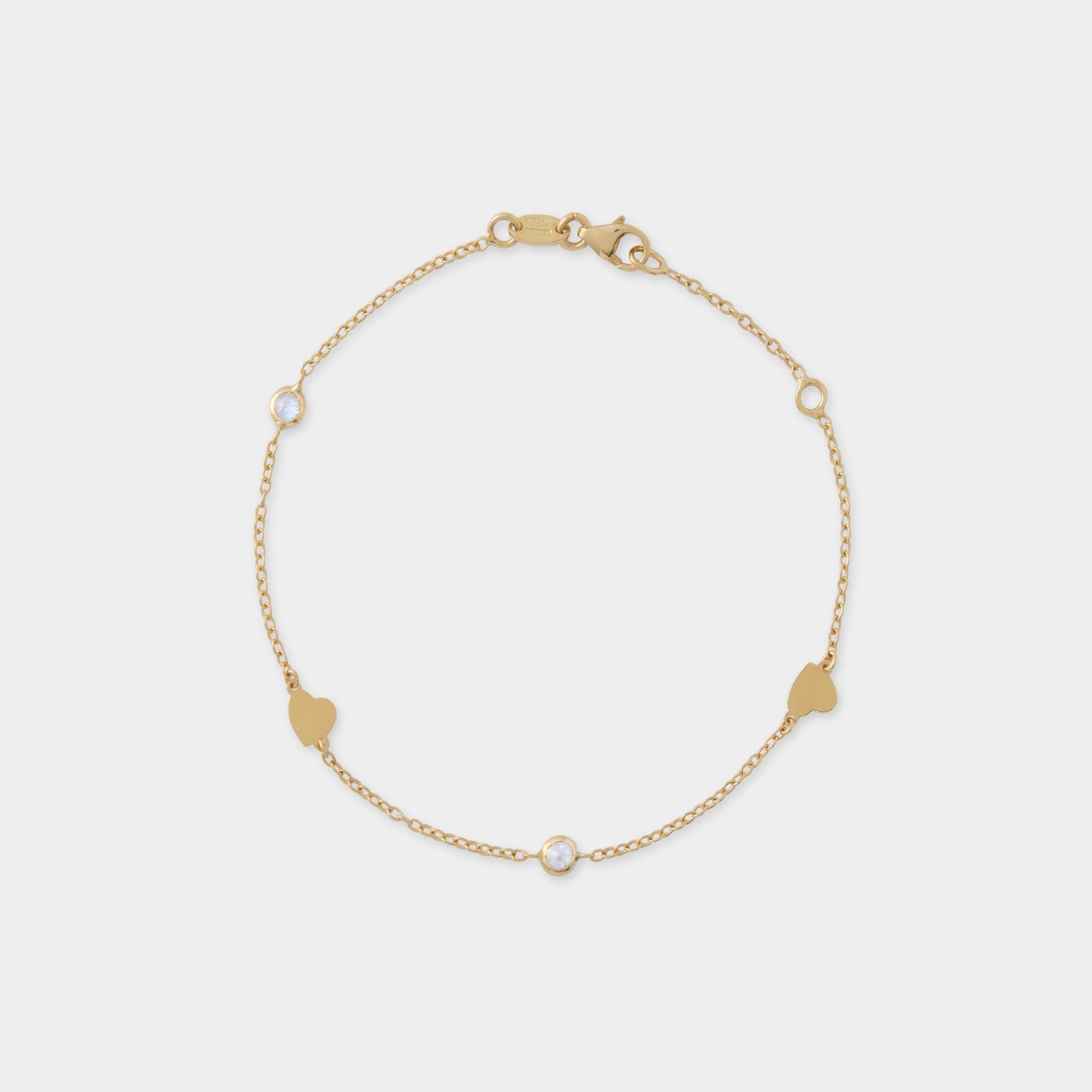 18 K Gold  Anchor Chain Bracelets & full Hearts & Sapphire