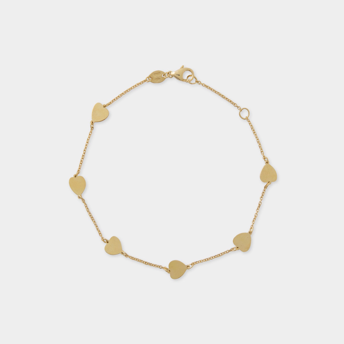 18 K Gold Anchor  Bracelets Chain & Full Hearts