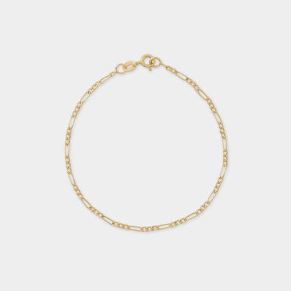 18 K Gold Figaro Link Bracelet