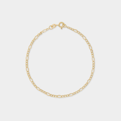18 K Gold Figaro Link Bracelet