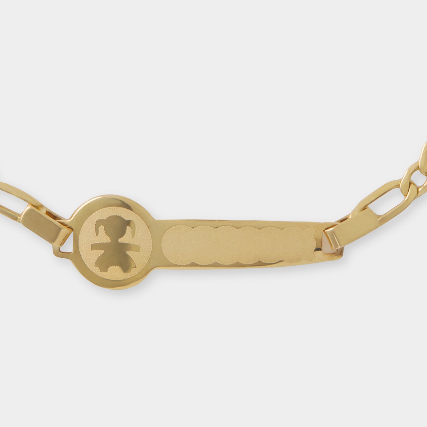 18 K Gold identity Plate Kid Bracelets - Girl-