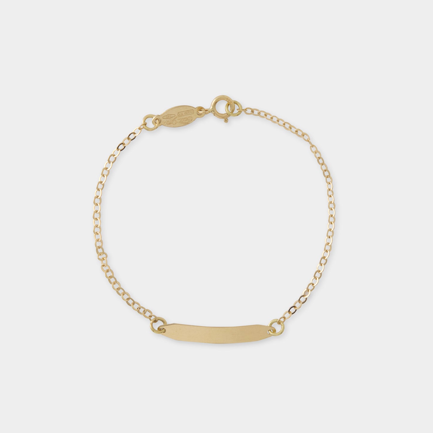 18 K Gold Anchor Link and Name Plate Bracelet