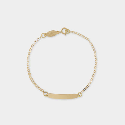 18 K Gold Anchor Link and Name Plate Bracelet