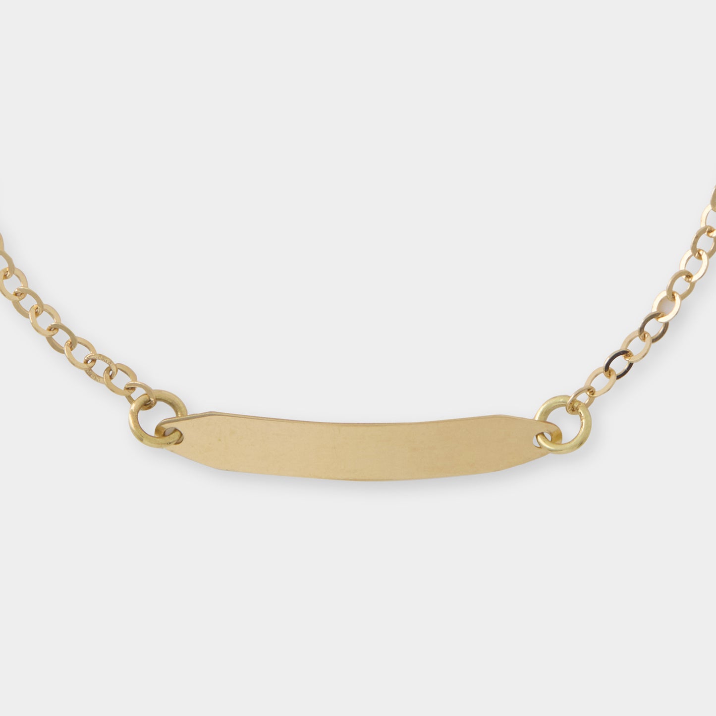18 K Gold Anchor Link and Name Plate Bracelet