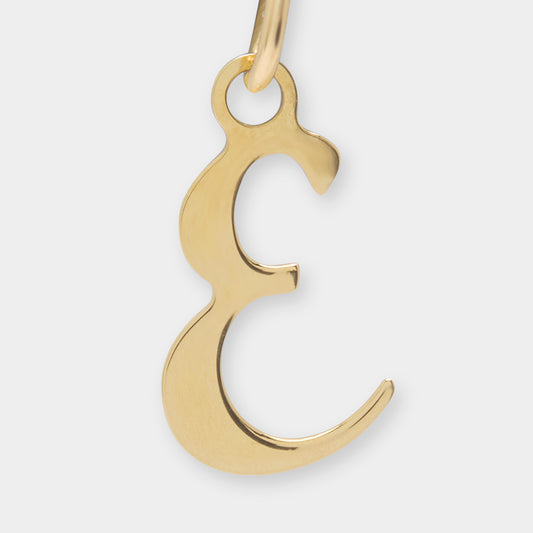 18 K Gold Alphabet Letter E
