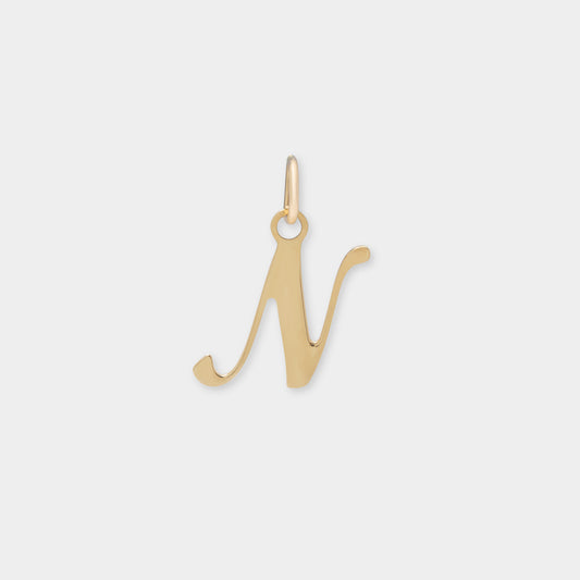 18 K Gold Alphabet Letter N