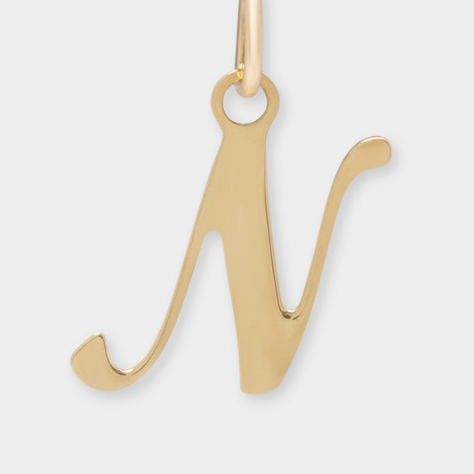 18 K Gold Alphabet Letter N