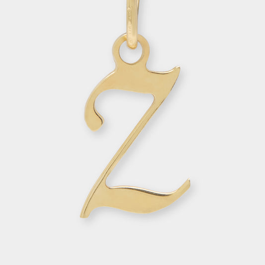 18 K Gold Alphabet Letter Z