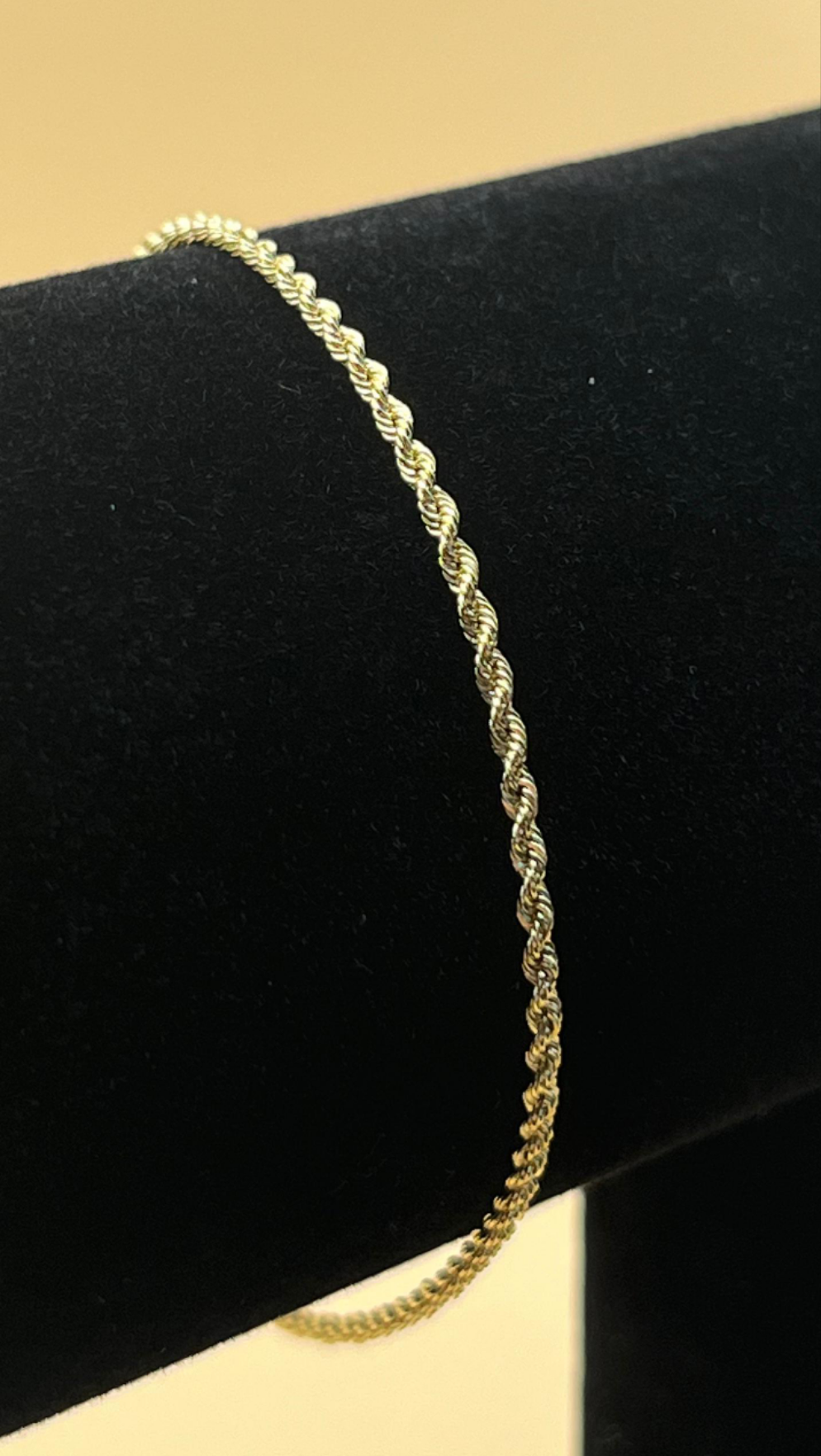 18K Yellow Gold Bracelet Rope Chain 2.2 gr. Length 19.5 cm.