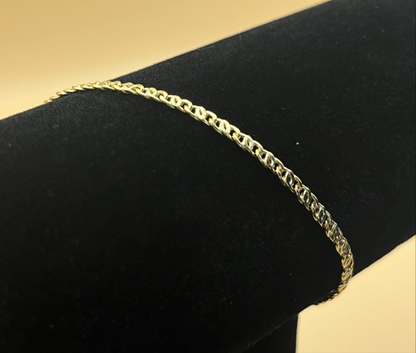 18K Yellow Gold Bracelet Cable Circle Chain  1.85 gr. Length 18.5 cm.