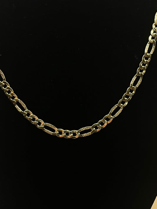 18K Yellow Gold Necklace Figaro Link Chain  8.7 gr. Length 50 cm