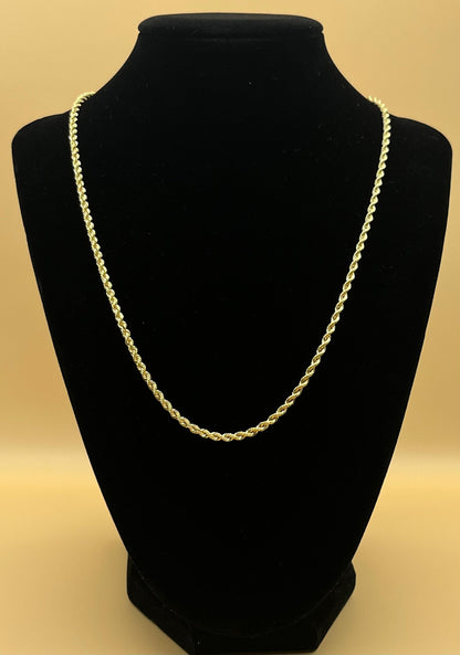 18K Yellow Gold Necklace Rope Chain 4.7 gr. Length 55 cm.