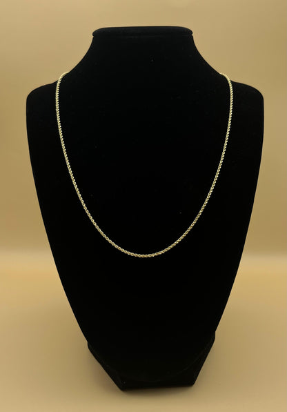 18K Yellow Gold Necklace Rope Chain 1.9 gr. Length 48 cm.