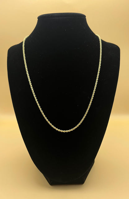 18K Yellow Gold Necklace Rope Chain  2 gr. Length 45 cm.