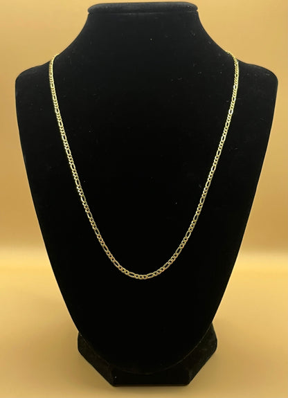 18K Yellow Gold Necklace Figaro Link Chain 6.25 gr. Length 60 cm