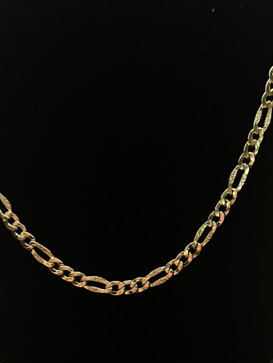 18K Yellow Gold Necklace Figaro Link Chain 3.2 gr. Length 50 cm