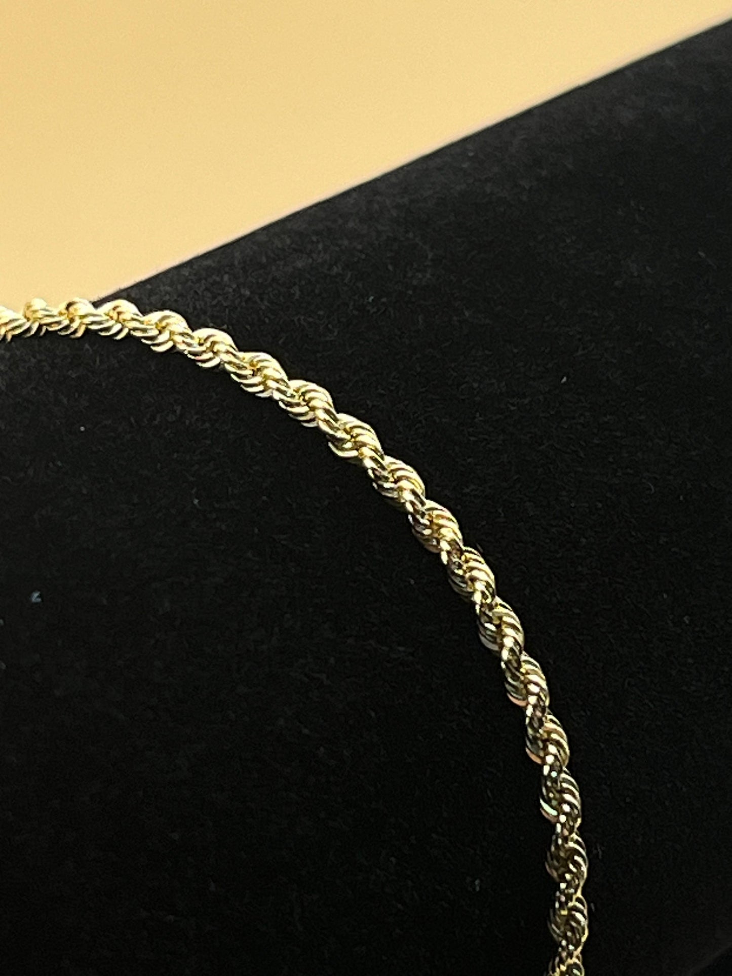 18K Yellow Gold Bracelet Rope Chain 1.45 gr. Length 19.5 cm.