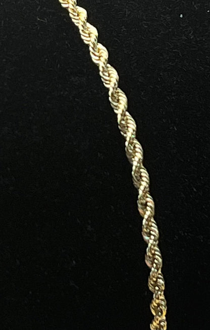 18K Yellow Gold Bracelet Rope Chain 2.2 gr. Length 19.5 cm.