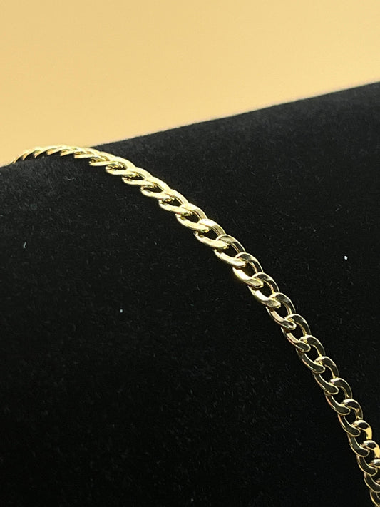 18K Yellow Gold Bracelet Cable Circle Chain 2.2 gr. Length 21 cm.