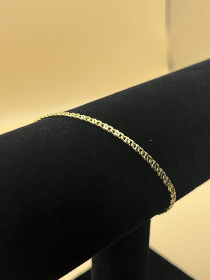 18K Yellow Gold Bracelet Cable Circle Chain  1.85 gr. Length 18.5 cm.